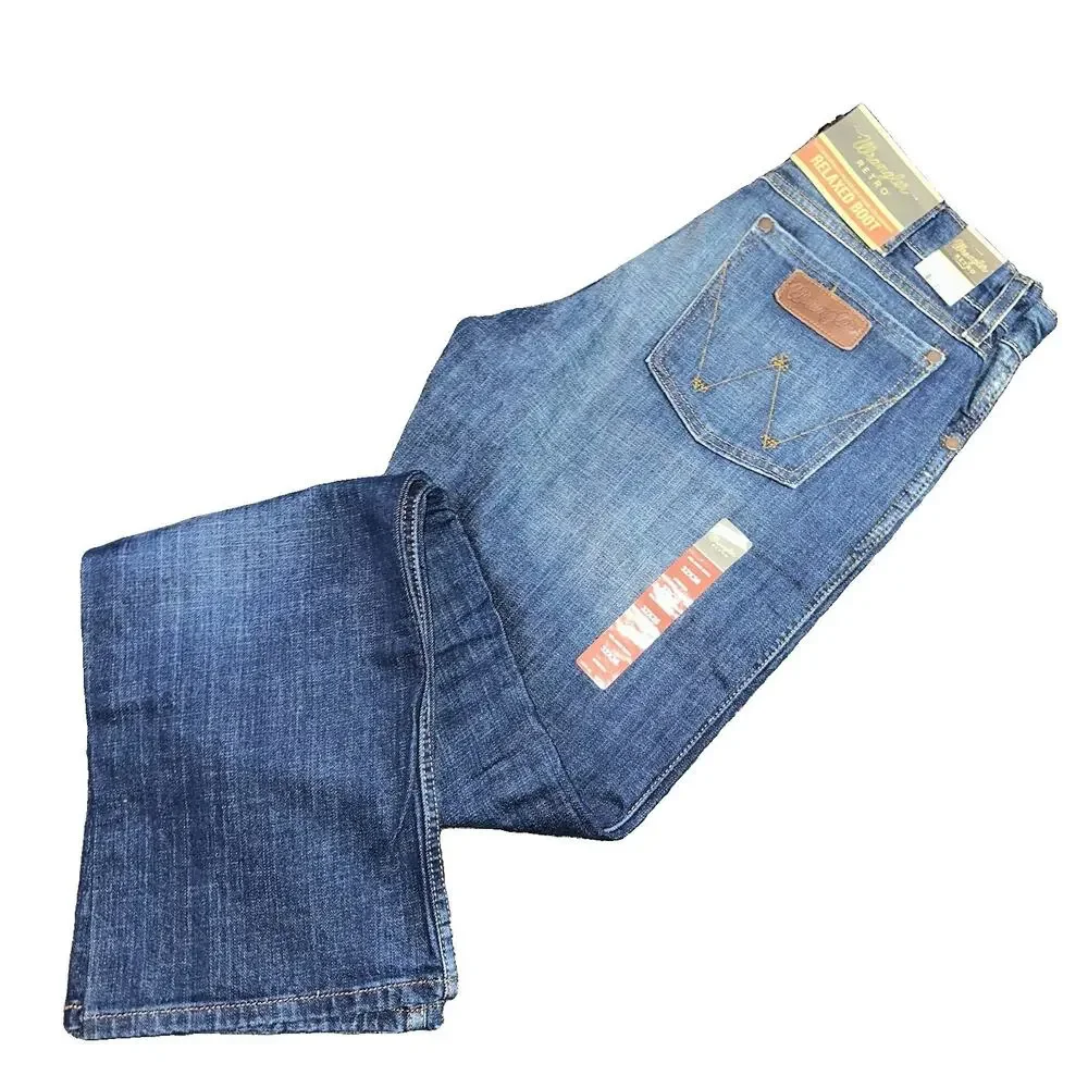 Wrangler Retro Jeans Mens 32x36 Relaxed Bootcut Medium Wash Denim NWT New 32